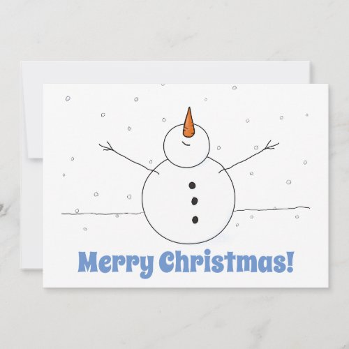 Merry Christmas Happy Snowman Holiday Card