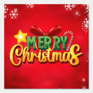 Merry Christmas Happy Xmas Red Green Holiday Funny Sign