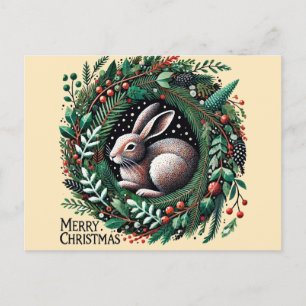 Merry Christmas Hare                               Postcard