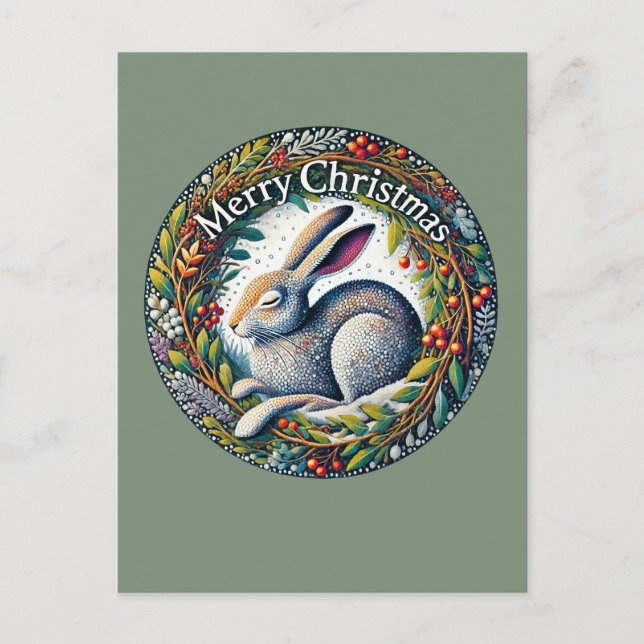 Merry Christmas Hare                               Postcard (Front)