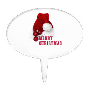 Merry Christmas Hat Cake Topper