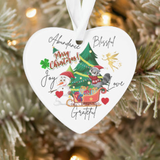 Merry Christmas Heart Ornament | Joy&Love Design