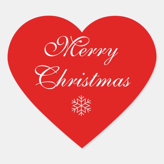 Merry Christmas Heart Sticker (Front)