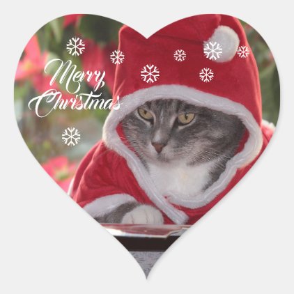 Merry Christmas Heart Sticker