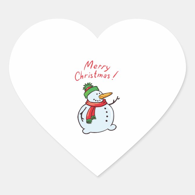 merry christmas                           heart sticker (Front)
