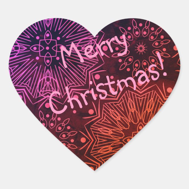 Merry Christmas! Heart Sticker (Front)