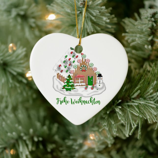 Merry Christmas hearts ceramics tree jewelry Ceramic Ornament (Tree)