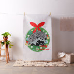 merry christmas hedgehog fabric