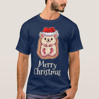 Merry Christmas Hedgehog Santas Hat Hedgehog T-Shirt