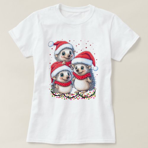 Merry Christmas Hedgehog Squad T_Shirt