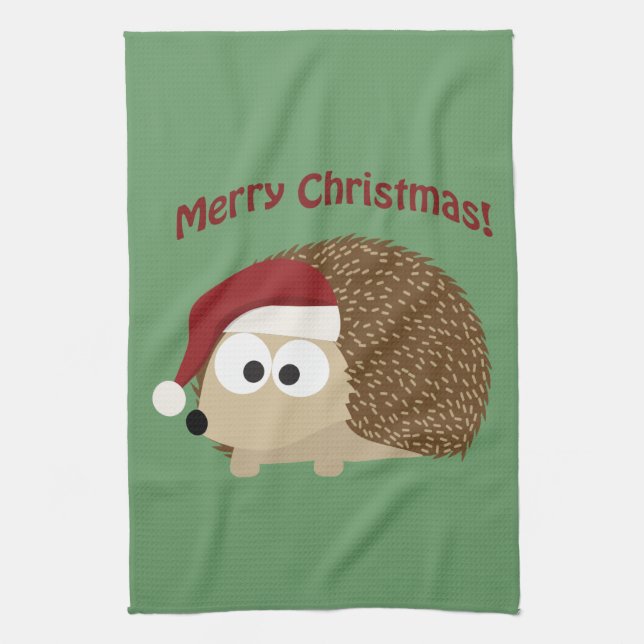 Merry Christmas! Hedgehog Towel (Vertical)