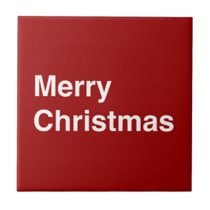 Merry Christmas Helvetica Ceramic Tile