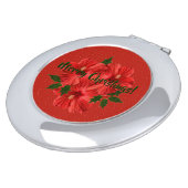 Merry Christmas Hibiscus Holly Holiday Makeup Compact Mirror (Turned)