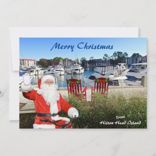 Merry Christmas Hilton Head Island Harbour Town   Holiday Card