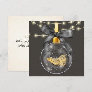 Merry Christmas Hilton Head Island Map Ornament Holiday Card