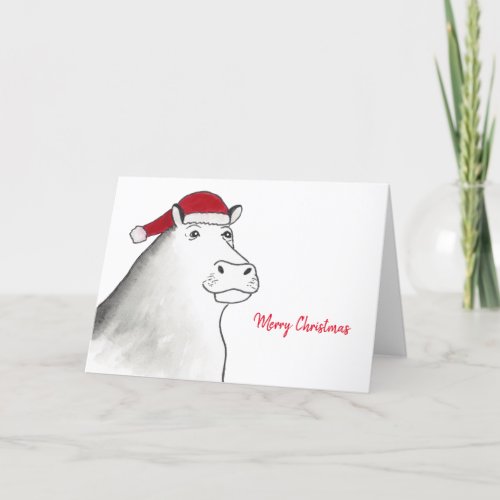 Merry Christmas Hippopotamus Holiday Card