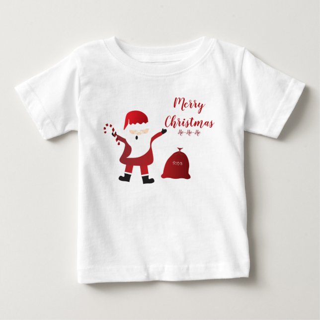 Merry Christmas Ho Ho Ho Santa Claus Baby T-Shirt (Front)