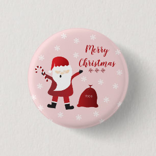 Merry Christmas Ho Ho Ho Santa Claus Button