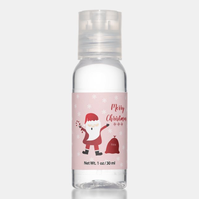 Merry Christmas Ho Ho Ho Santa Claus Hand Sanitizer (Front)