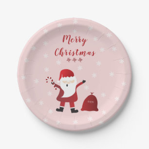 Merry Christmas Ho Ho Ho Santa Claus Paper Plates