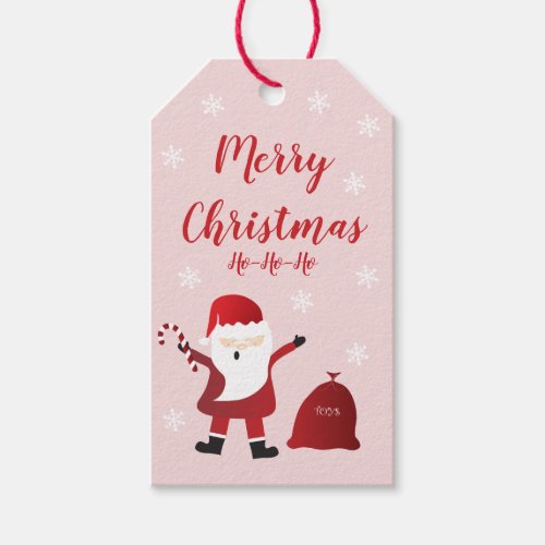 Merry Christmas Ho Ho Ho Santa Claus Pattern Gift Tags