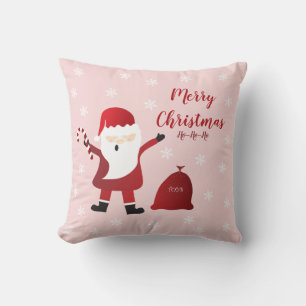 Merry Christmas Ho Ho Ho Santa Claus Throw Pillow