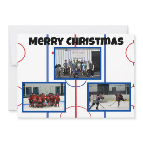 Merry Christmas Hockey Rink Flat Card
