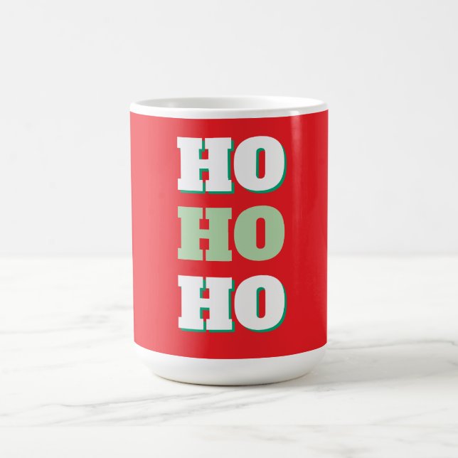 Merry Christmas HoHoHo Party Minimalist Plain Coffee Mug (Center)
