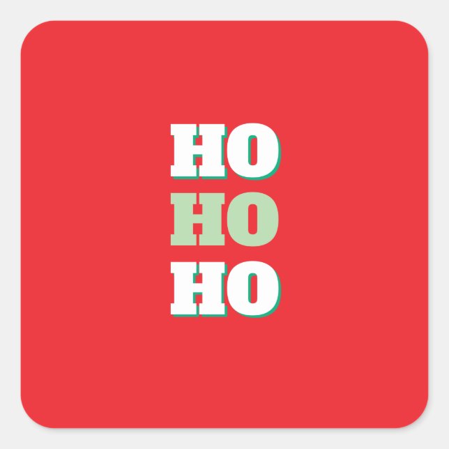 Merry Christmas HoHoHo Party Minimalist Plain Square Sticker (Front)