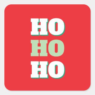 Merry Christmas HoHoHo Party Minimalist Plain Square Sticker