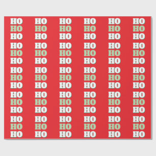 Merry Christmas HoHoHo Party Minimalist Plain Wrapping Paper