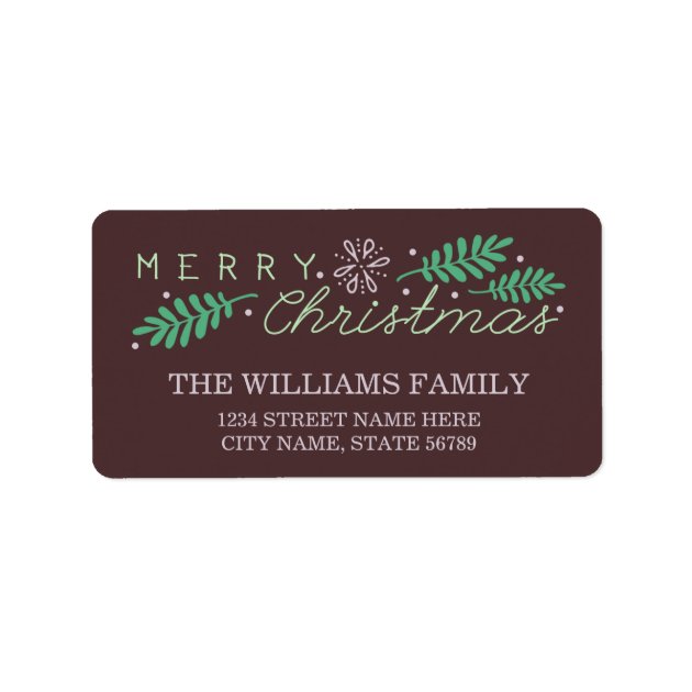 Merry Christmas Holiday Address Label