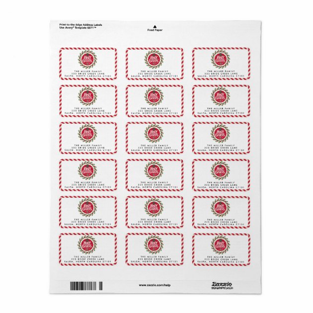 Merry Christmas Holiday Address Labels