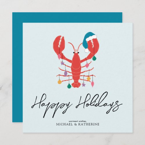 Merry Christmas  Holiday Beach Lobster Crab
