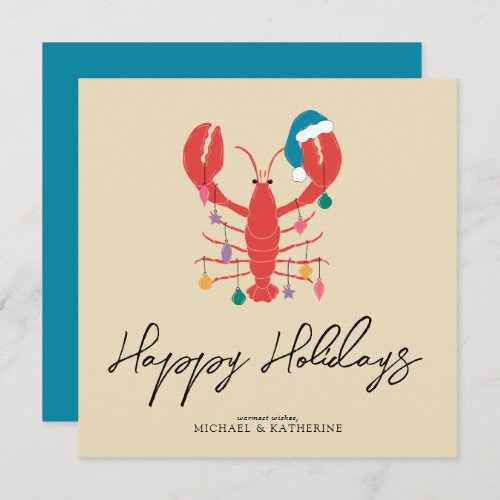 Merry Christmas  Holiday Beach Lobster Crab