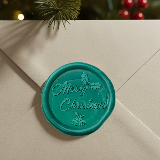Merry Christmas Holiday Bell Mistletoe Green Wax Seal Stamp (Merry Christmas Holiday Bell Mistletoe Green Wax Seal Stamp
)