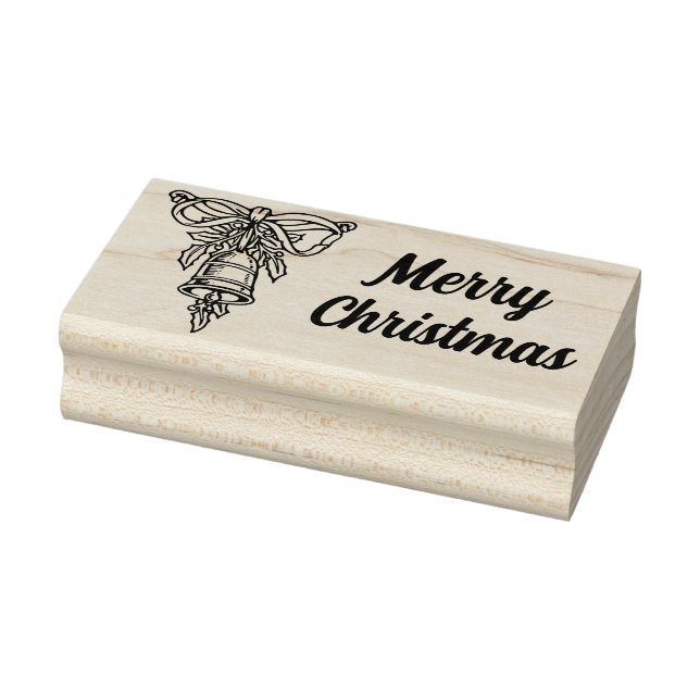 Merry Christmas Holiday Bell rubber stamp (Stamp)