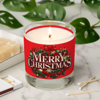 Merry Christmas Holiday Candle