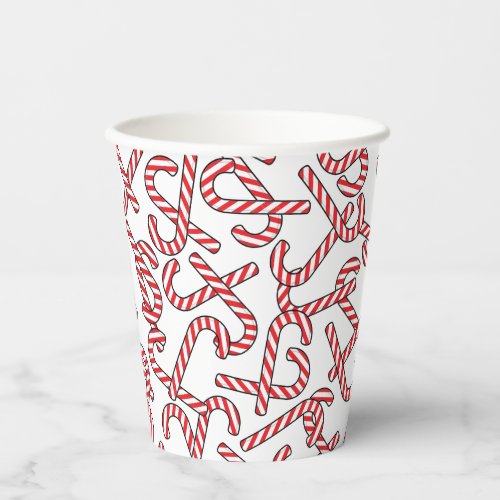 Merry Christmas Holiday Candy Cane Pattern Paper Cups