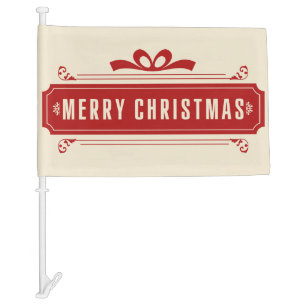Merry Christmas Holiday Car Flag