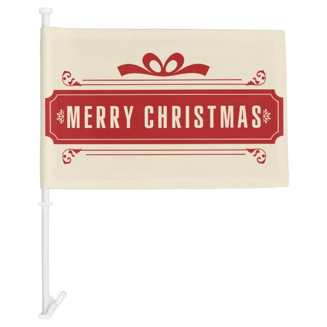 Merry Christmas Holiday Car Flag (Front)