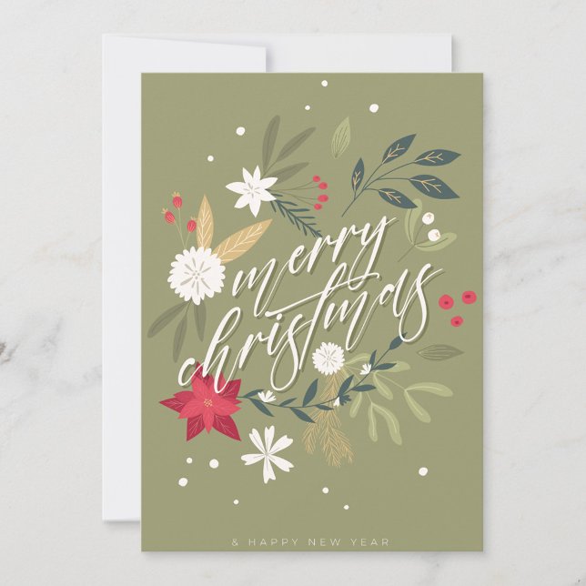 Merry Christmas  Holiday Card (Merry Christmas Flat Holiday Card!)