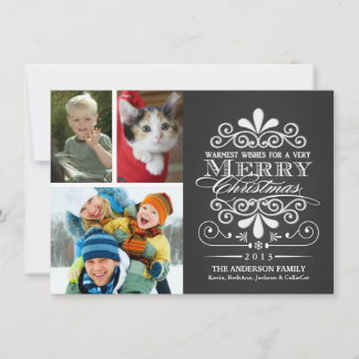 Merry Christmas Holiday Chalkboard Photos Card