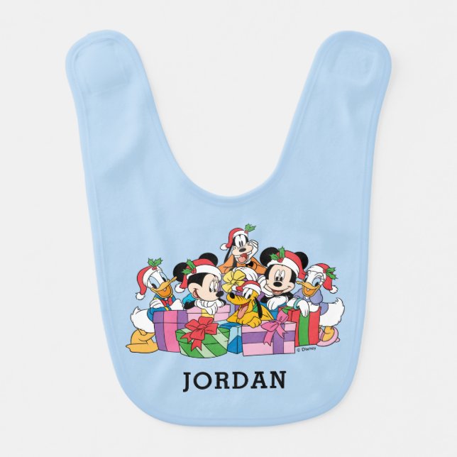 Merry Christmas | Holiday Cheer Group Baby Bib (Front)