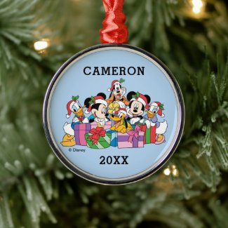Merry Christmas | Holiday Cheer Group Metal Ornament