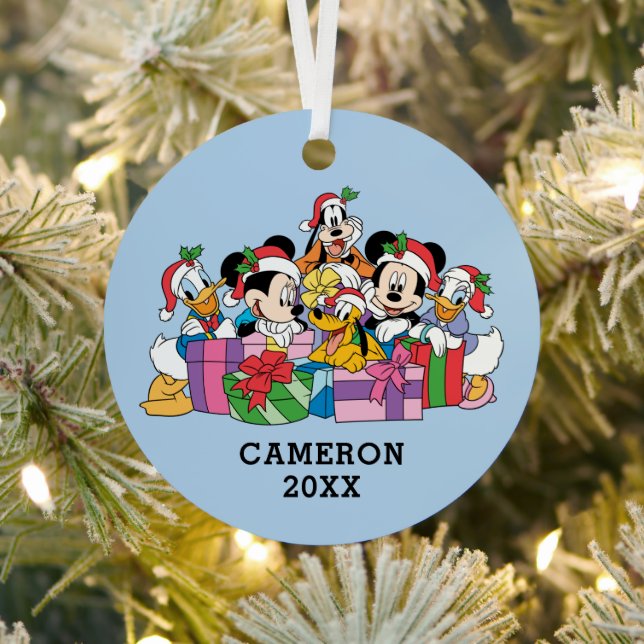 Merry Christmas | Holiday Cheer Group Metal Ornament (Insitu)