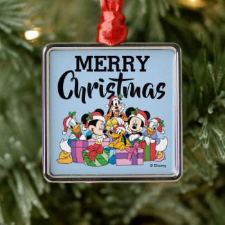 Merry Christmas | Holiday Cheer Group Metal Ornament