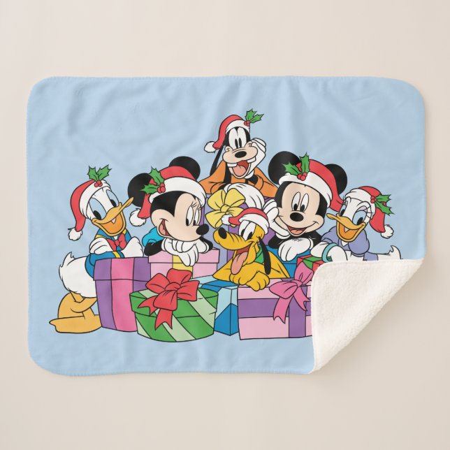 Merry Christmas | Holiday Cheer Group Sherpa Blanket (Front (Horizontal))