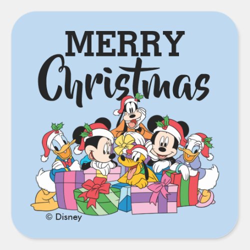 Merry Christmas  Holiday Cheer Group Square Sticker