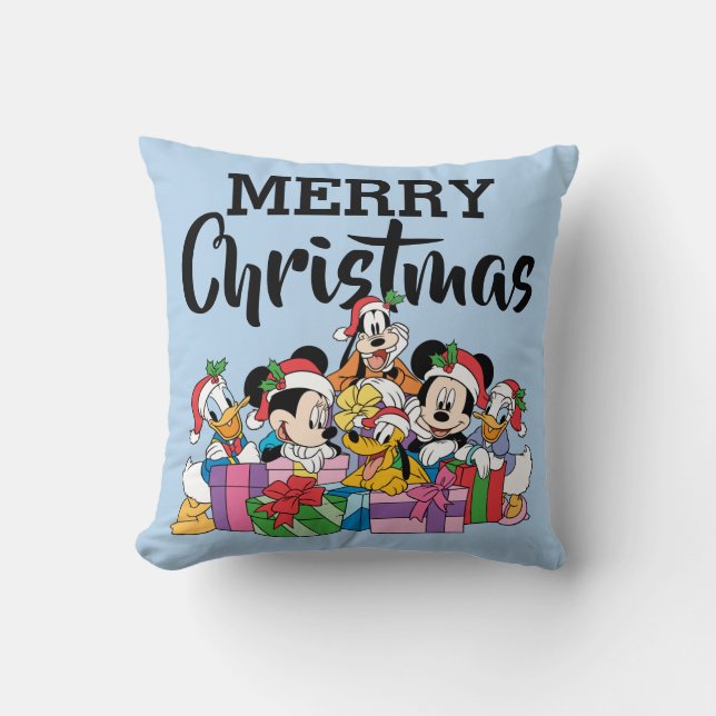 Merry Christmas | Holiday Cheer Group Throw Pillow (Front)